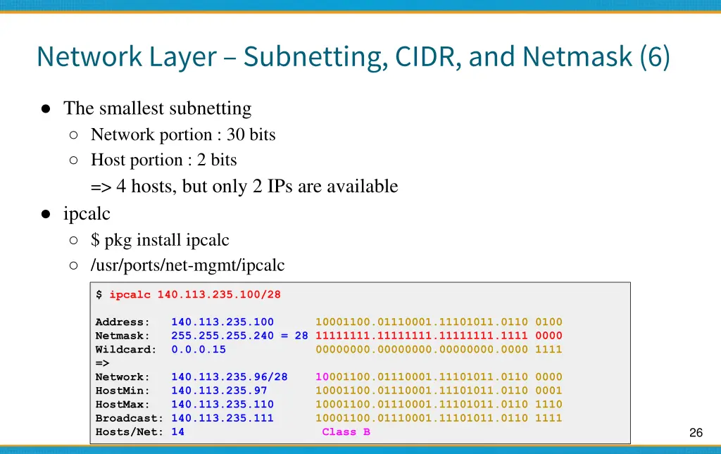 network layer subnetting cidr and netmask 6