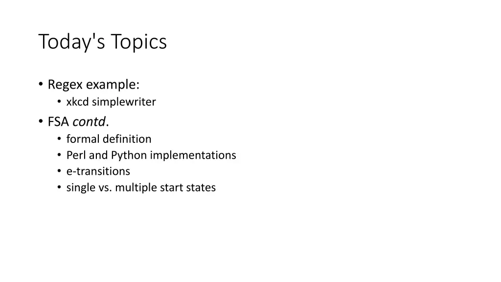today s topics