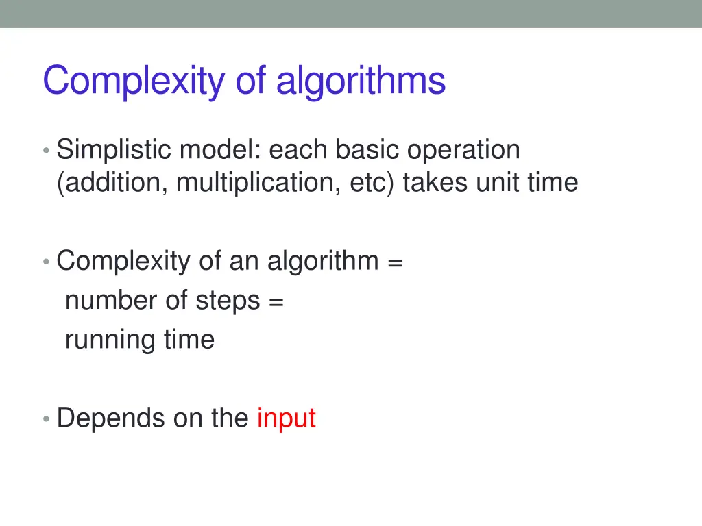 complexity of algorithms