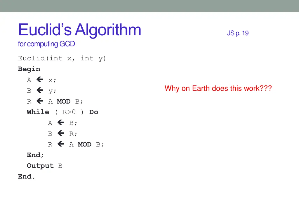 euclid s algorithm for computing gcd