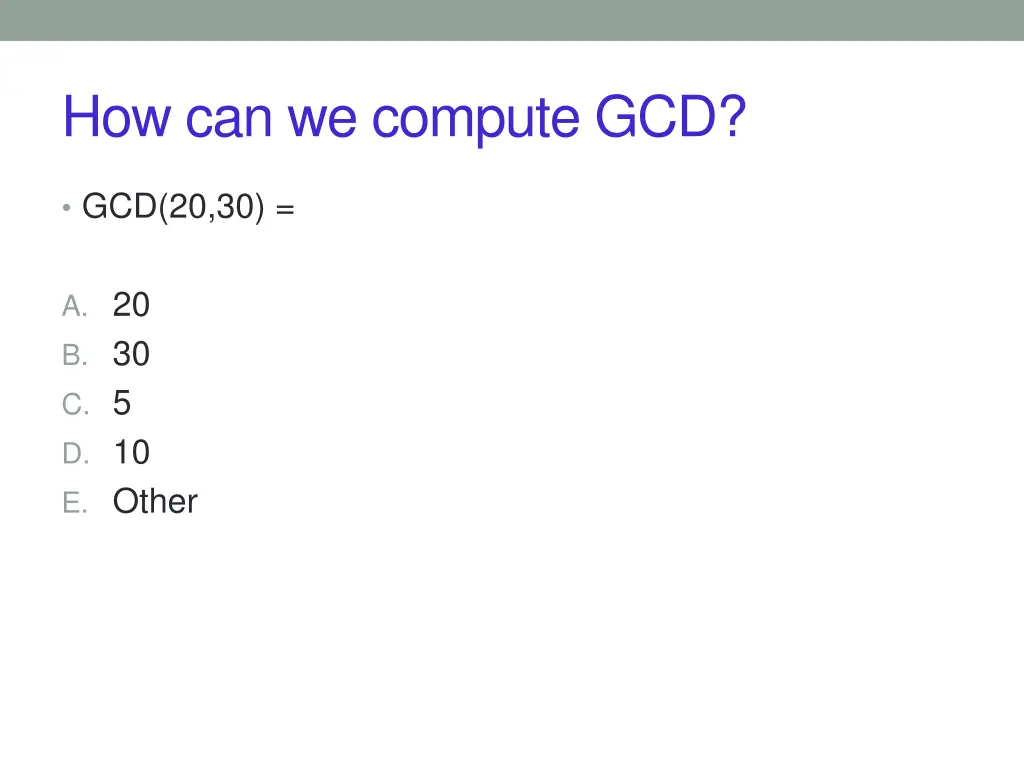 how can we compute gcd