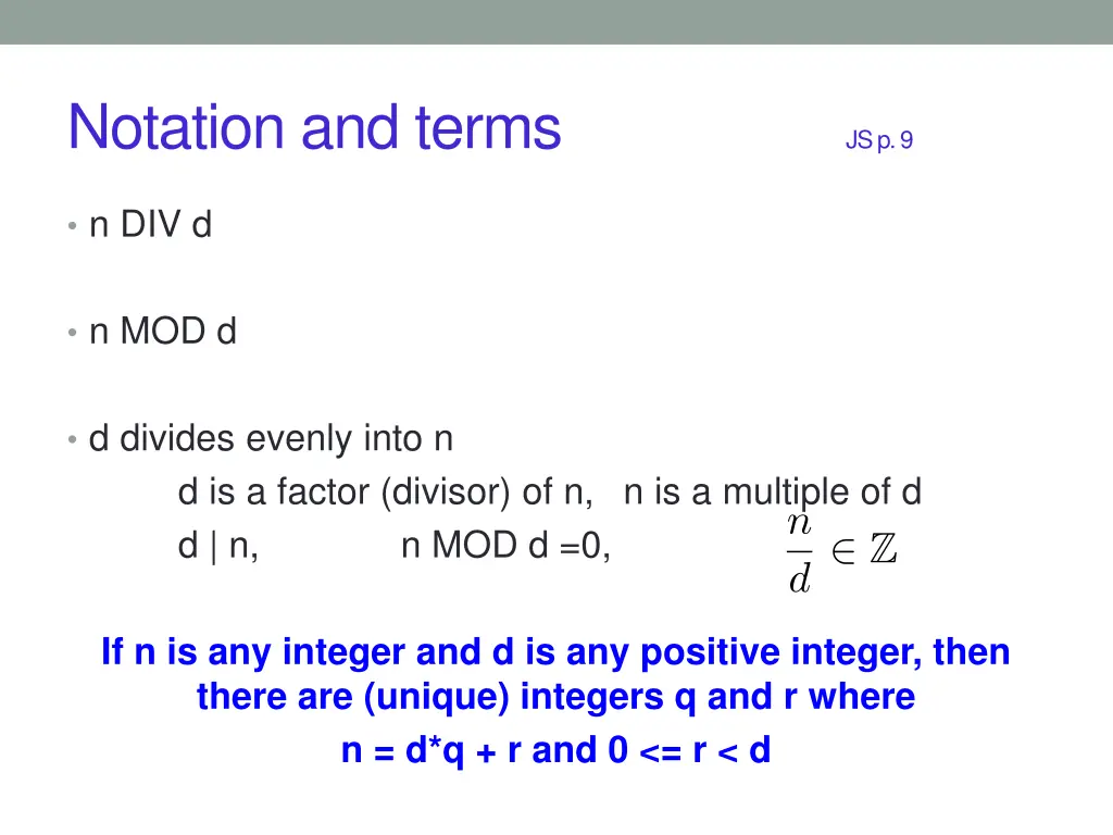 notation and terms