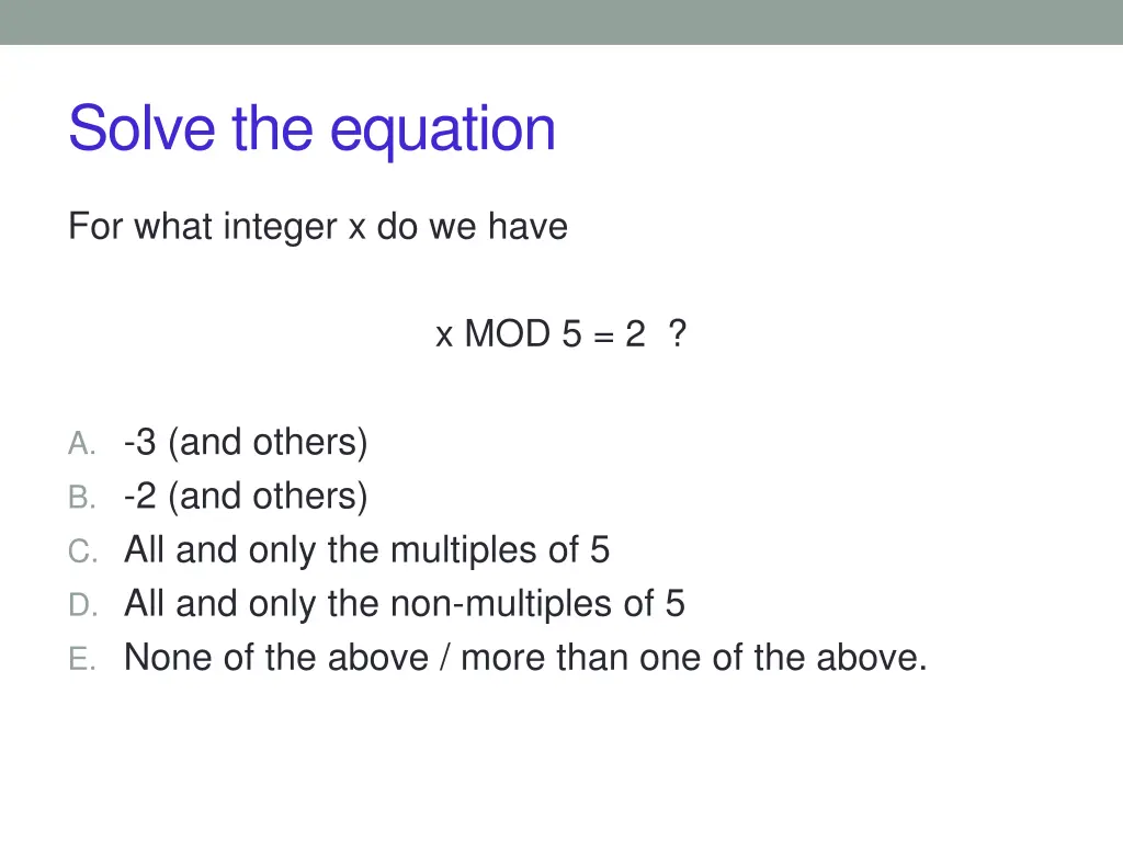 solve the equation 1