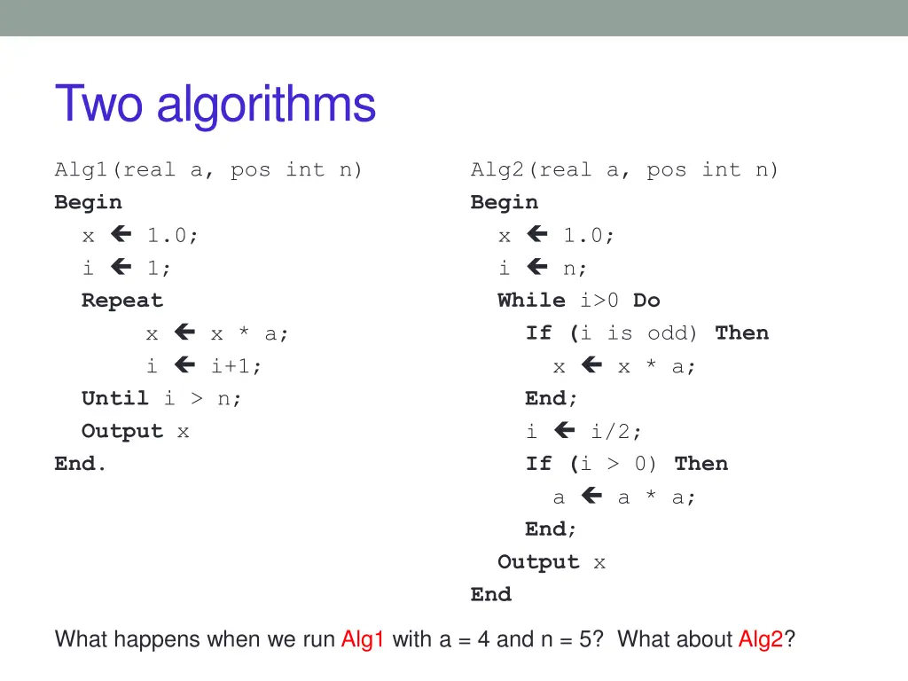 two algorithms