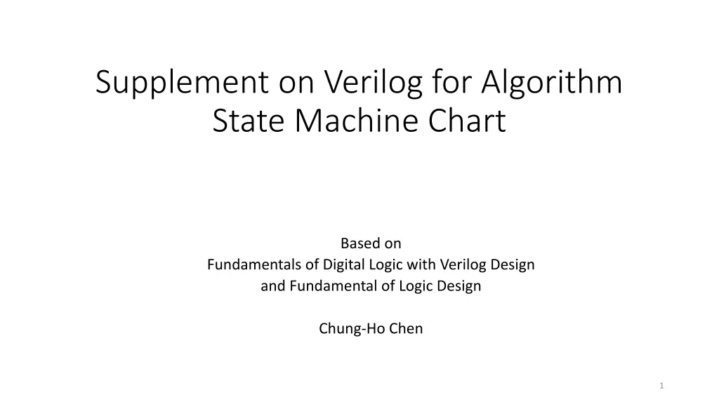 supplement on verilog for algorithm state machine