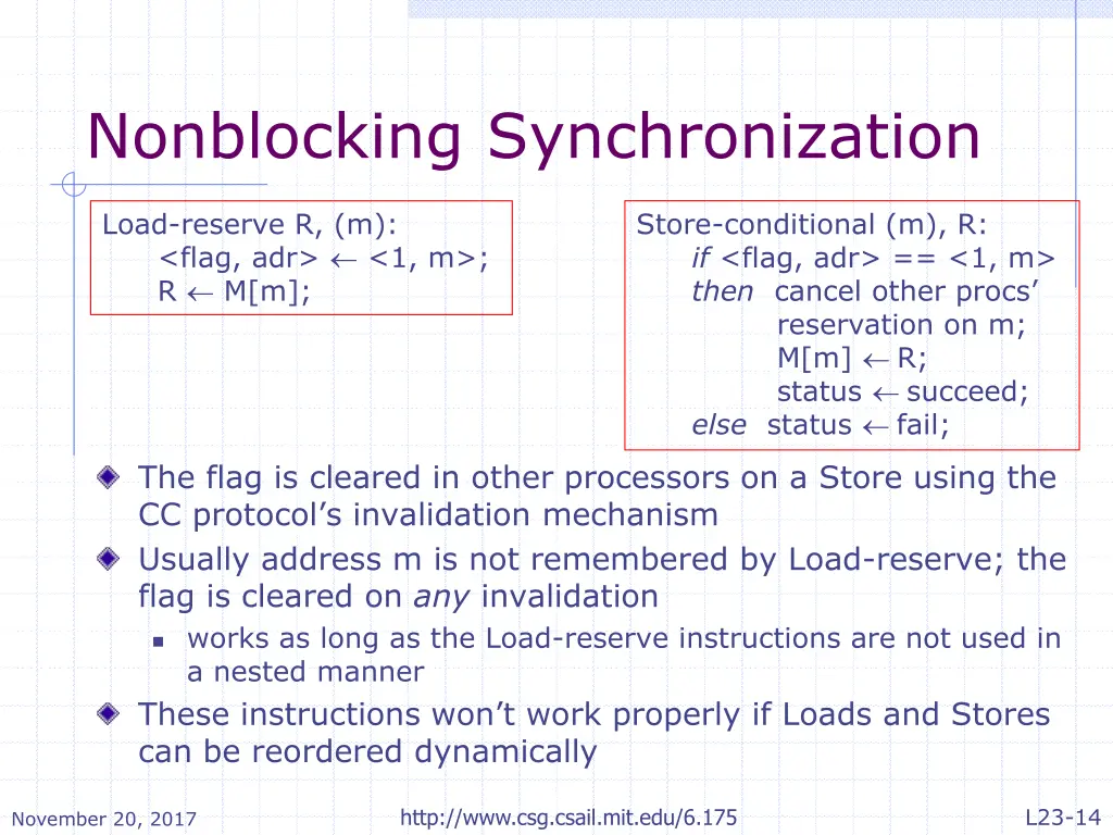 nonblocking synchronization