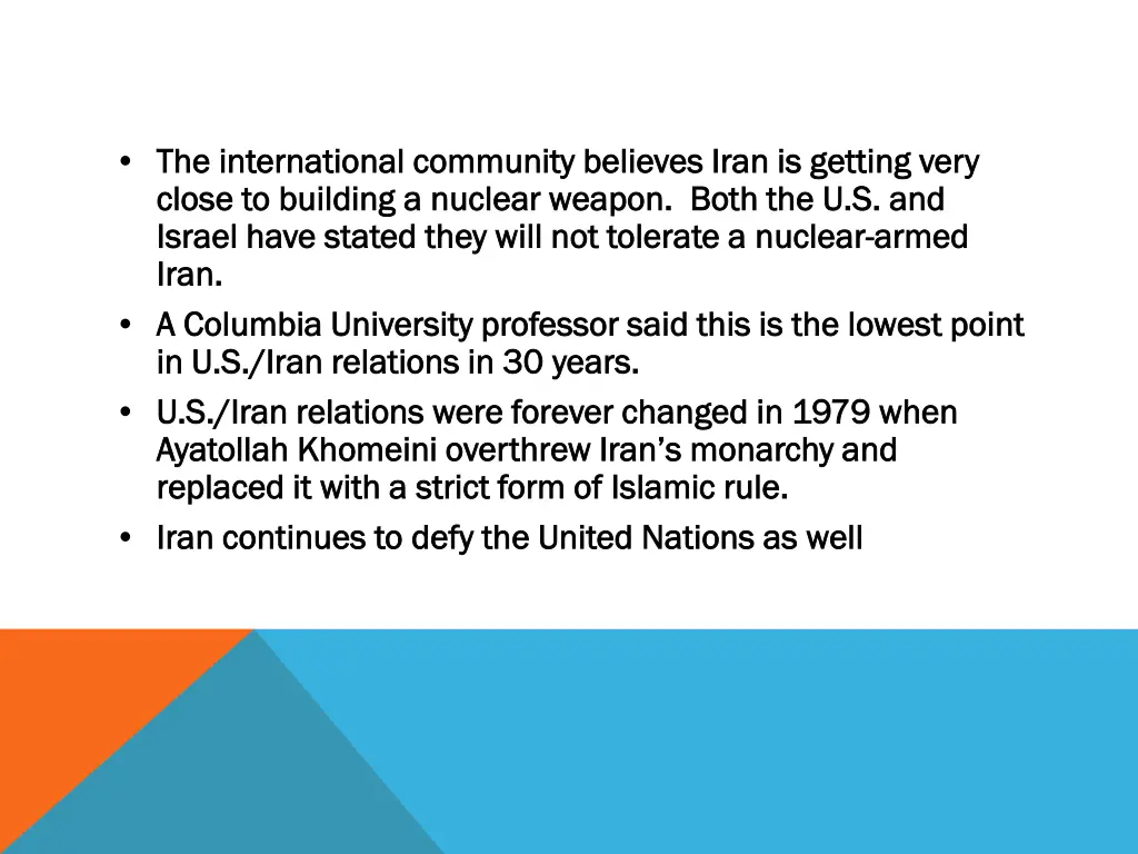 the international community believes iran