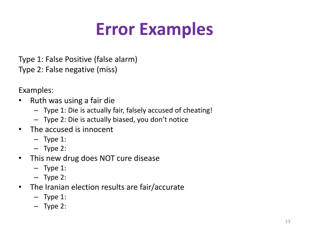 error examples