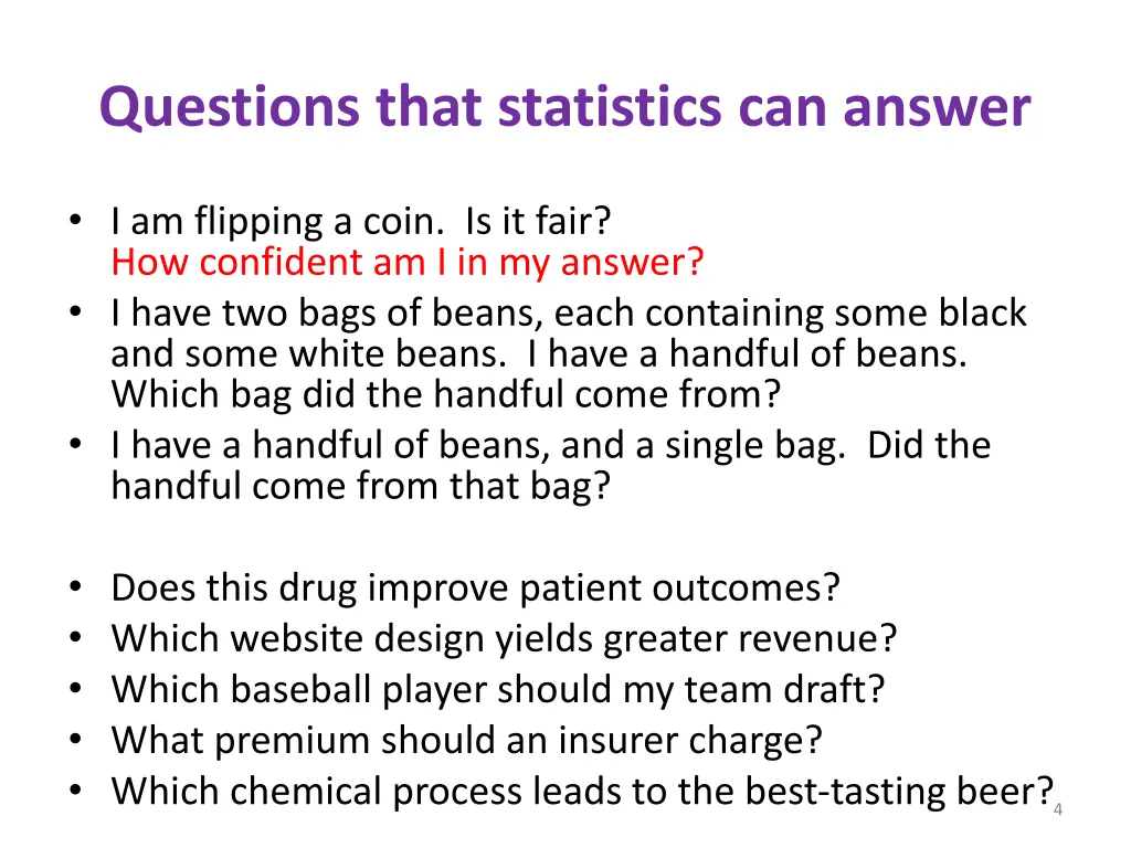 questions that statistics can answer