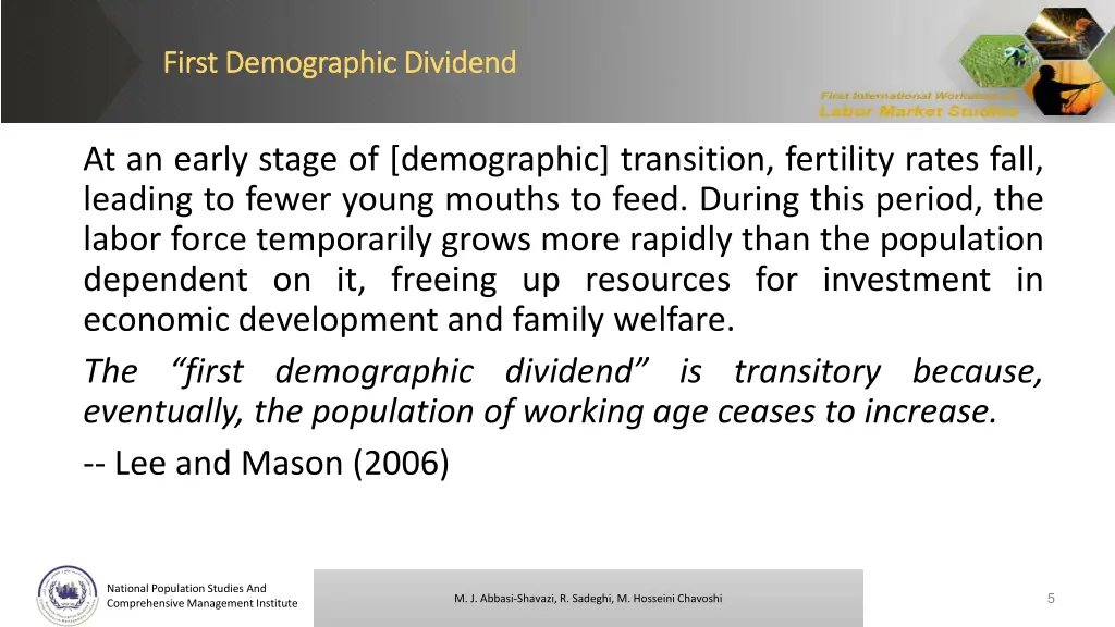 first demographic dividend first demographic
