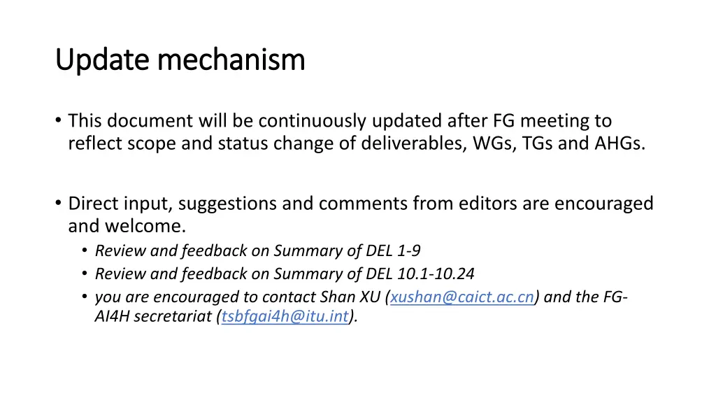 update mechanism update mechanism