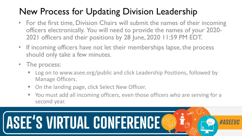 new process for updating division leadership