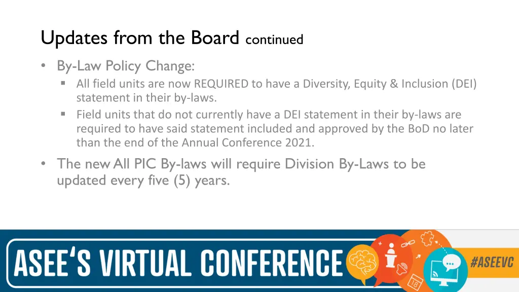 updates from the board continued