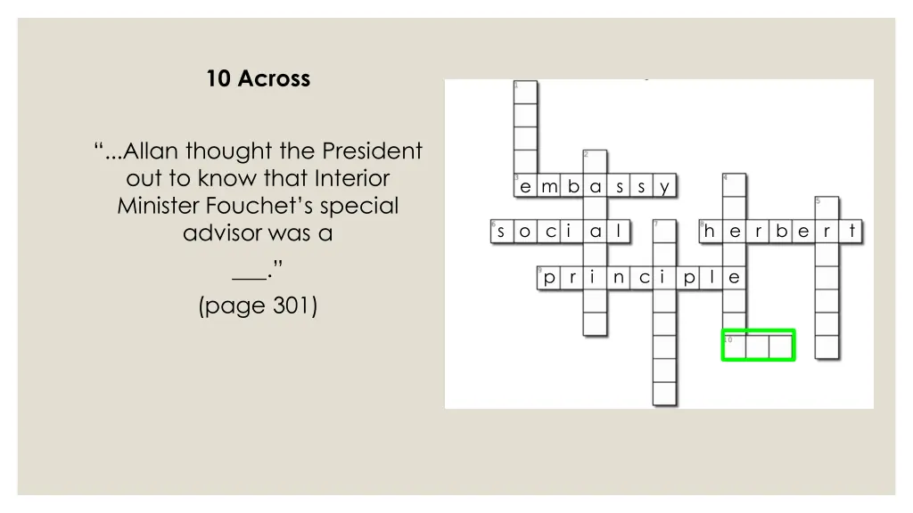 10 across
