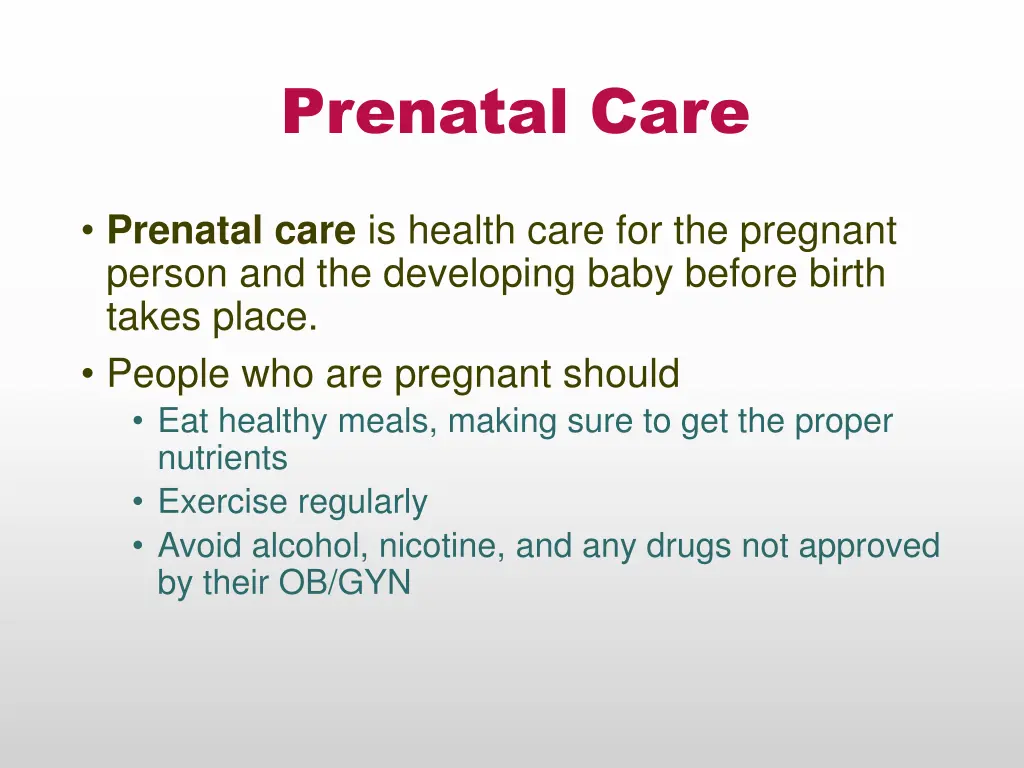 prenatal care