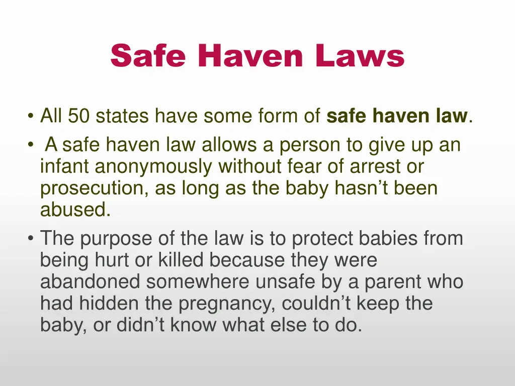 safe haven laws