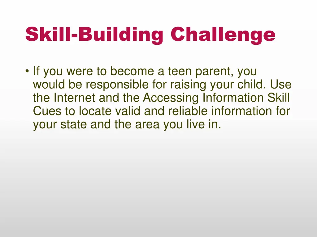skill building challenge
