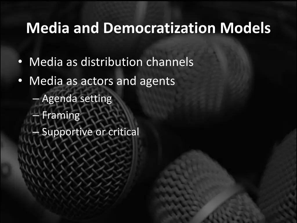 media and democratization models