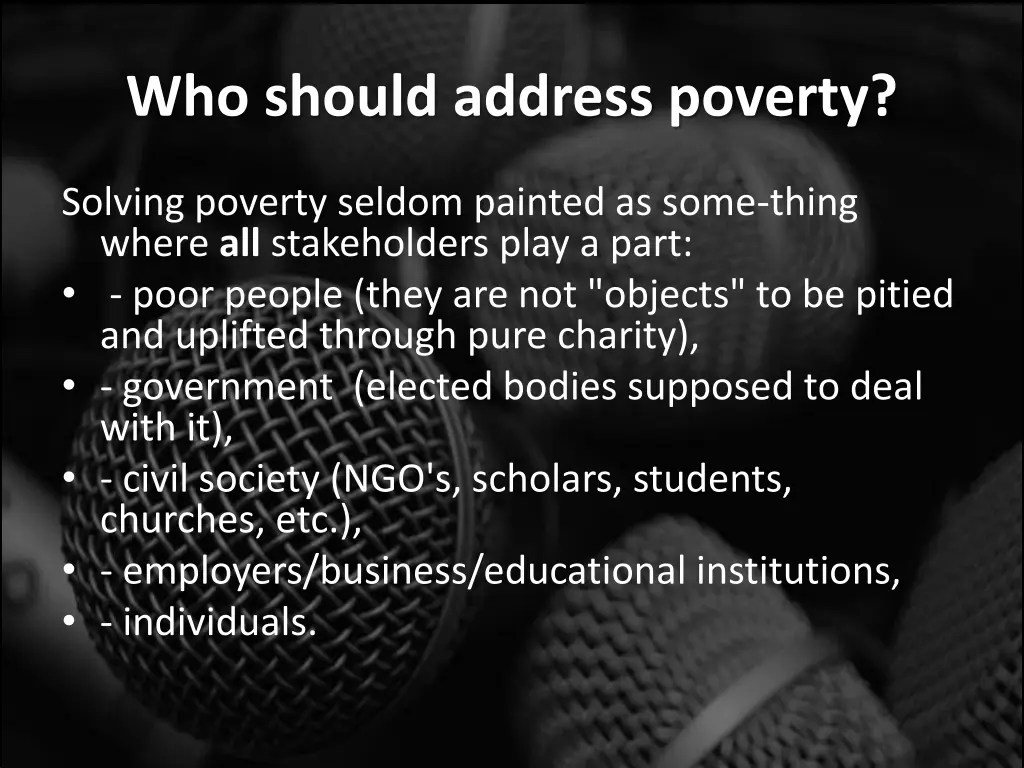 who should address poverty