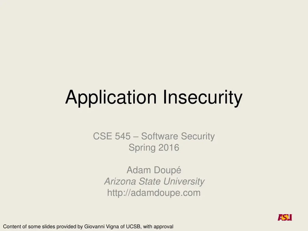application insecurity