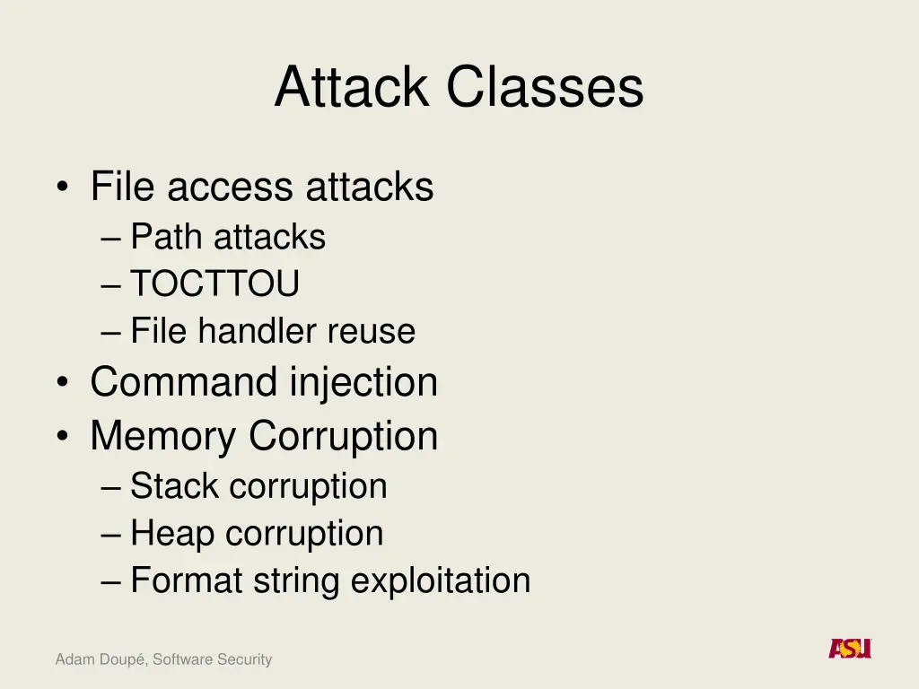 attack classes