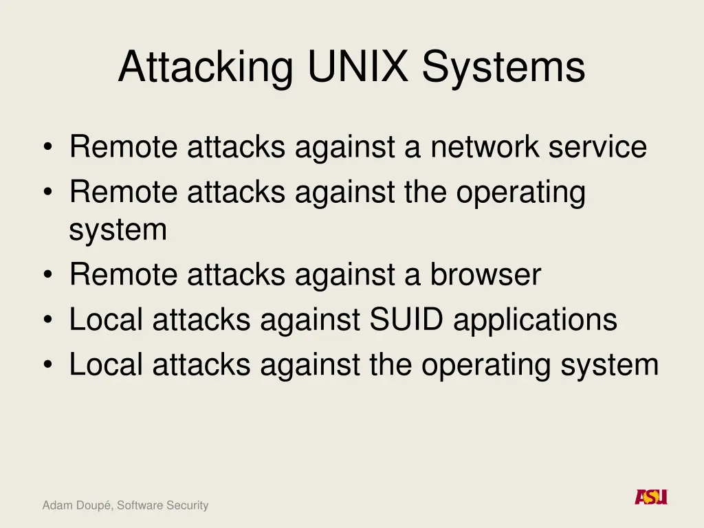 attacking unix systems