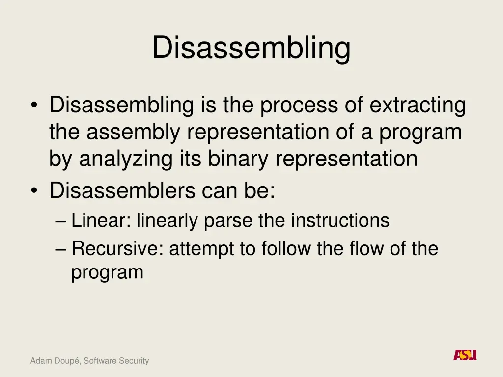 disassembling