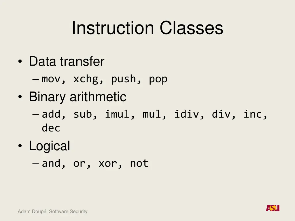 instruction classes