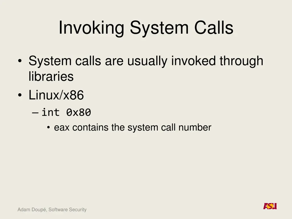 invoking system calls
