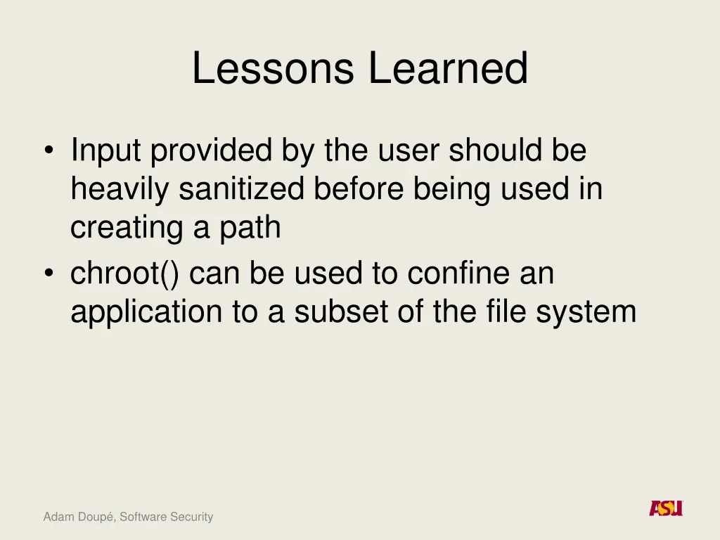 lessons learned