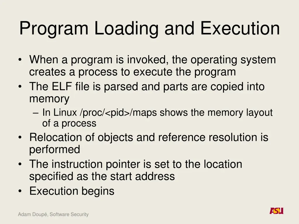 program loading and execution