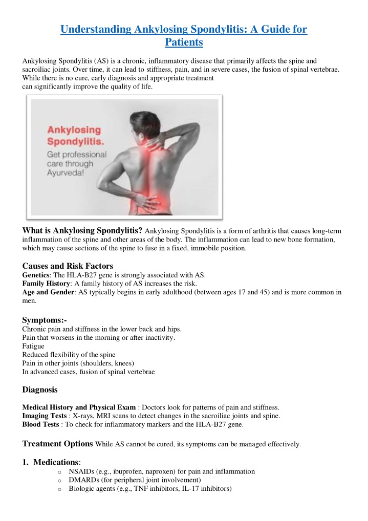 understanding ankylosing spondylitis a guide