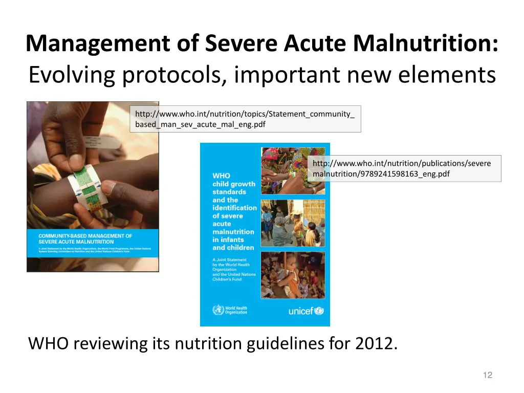 management of severe acute malnutrition evolving 2