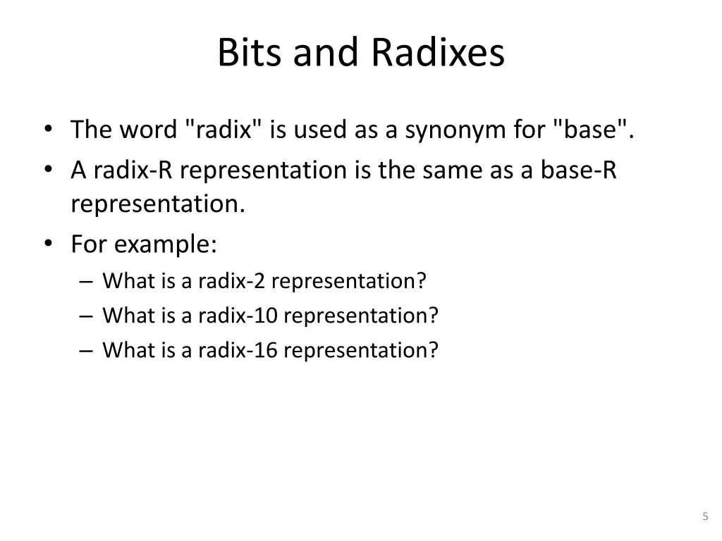 bits and radixes 3