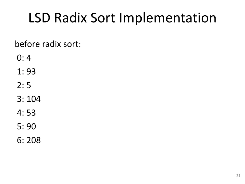 lsd radix sort implementation 1