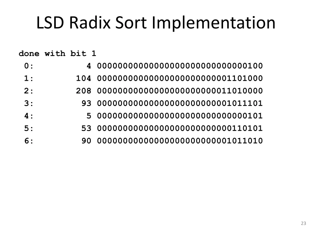 lsd radix sort implementation 3
