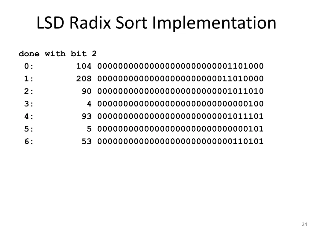 lsd radix sort implementation 4