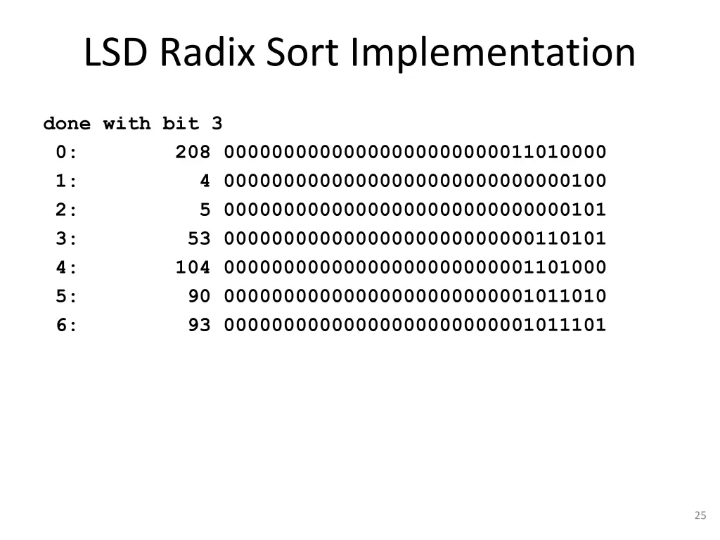 lsd radix sort implementation 5