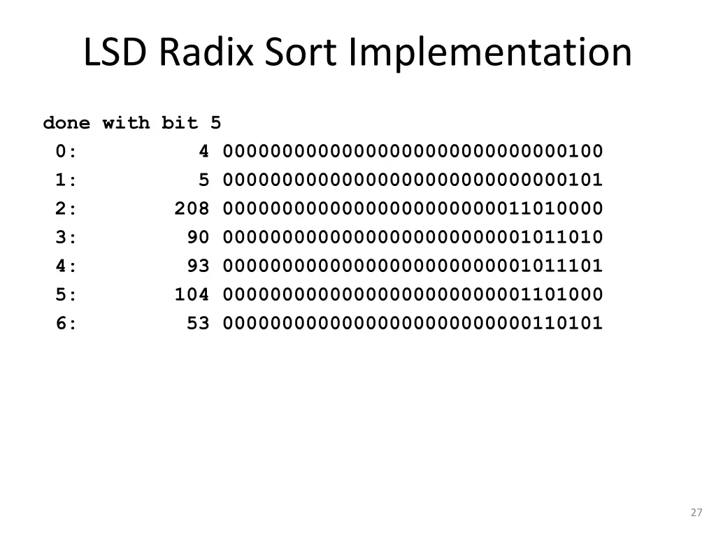 lsd radix sort implementation 7