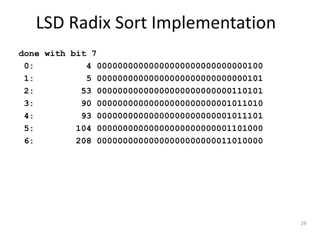 lsd radix sort implementation 9