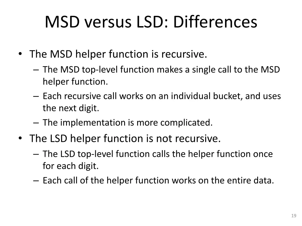 msd versus lsd differences
