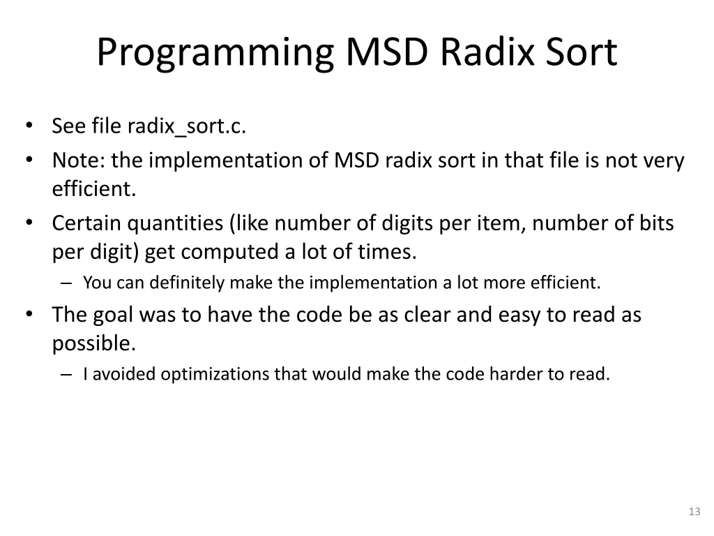 programming msd radix sort 1