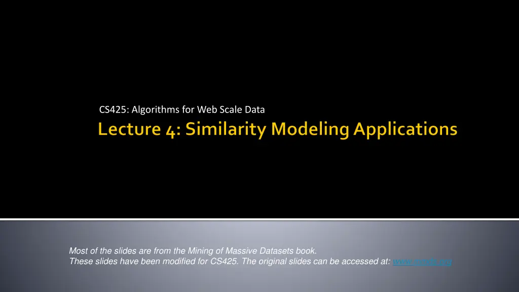 cs425 algorithms for web scale data