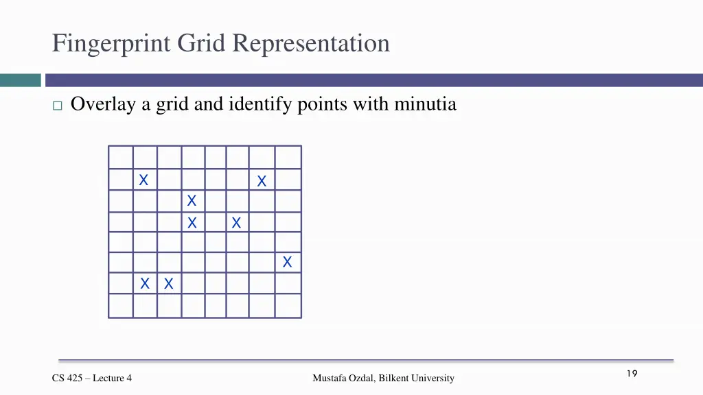 fingerprint grid representation