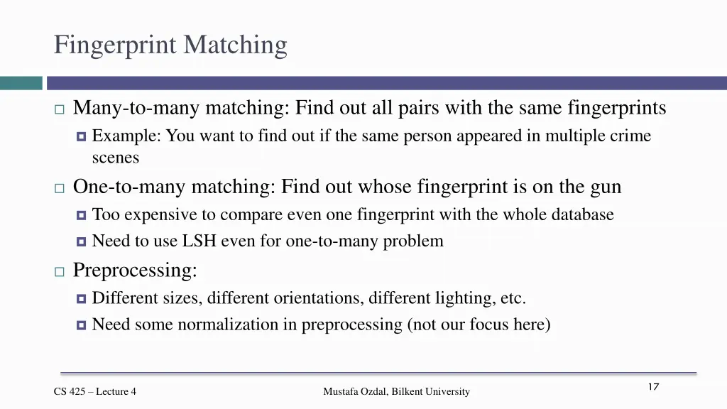 fingerprint matching