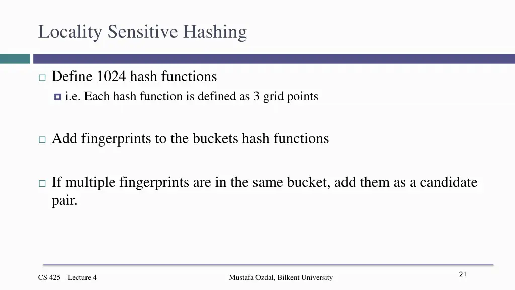 locality sensitive hashing