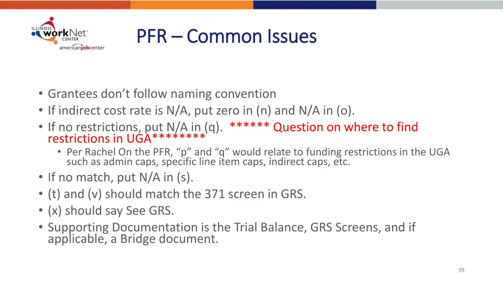 pfr pfr common issues common issues