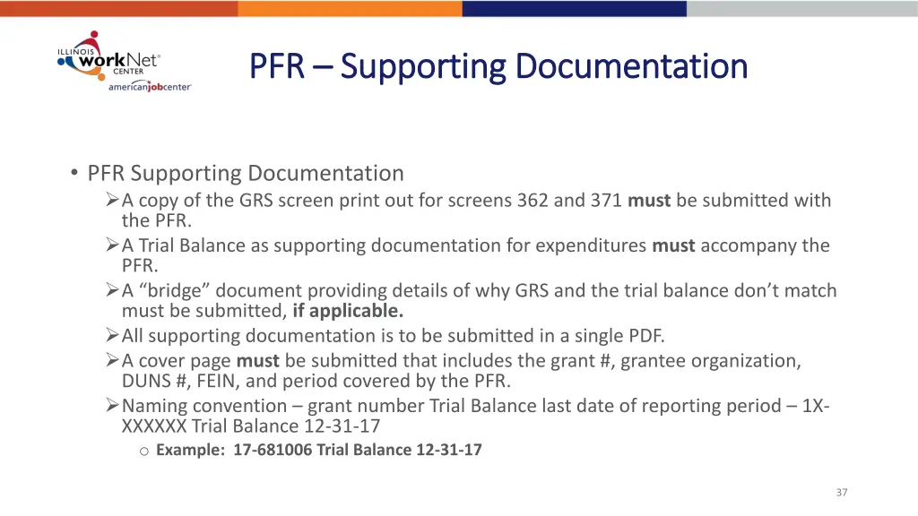 pfr pfr supporting documentation supporting