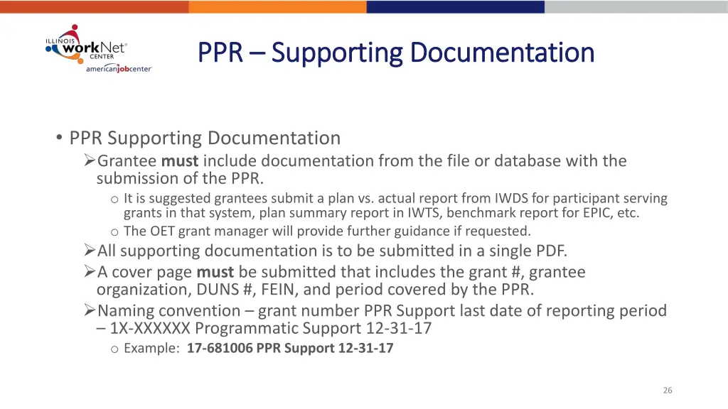 ppr ppr supporting documentation supporting