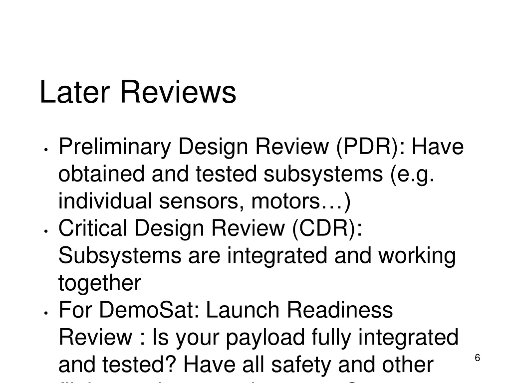 later reviews
